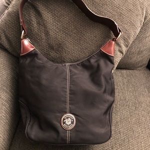 Dooney & Bourke Large Black Wayfarer w/Brown Trim